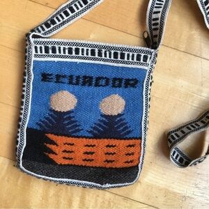 ECUADOR Fabric Mini Crossbody Bag, Blue, Orange, Black